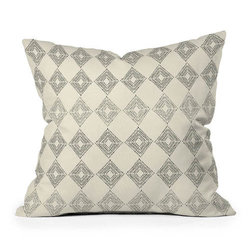 Schatzi Brown Nora Fancy Diamond Beige Outdoor Throw Pillow
