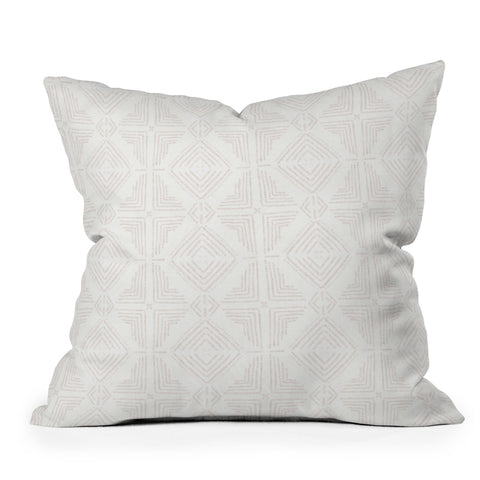 Schatzi Brown Nora Tile White Outdoor Throw Pillow