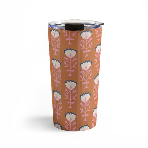 Schatzi Brown Norr Flower Orange Travel Mug