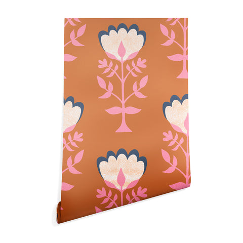 Schatzi Brown Norr Flower Orange Wallpaper