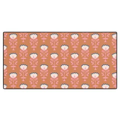 Schatzi Brown Norr Flower Orange Desk Mat