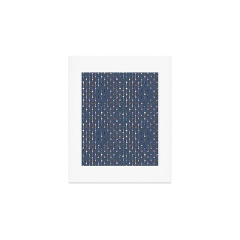 Schatzi Brown Norr Lines Dots Blue Art Print