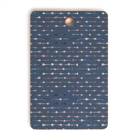Schatzi Brown Norr Lines Dots Blue Cutting Board Rectangle