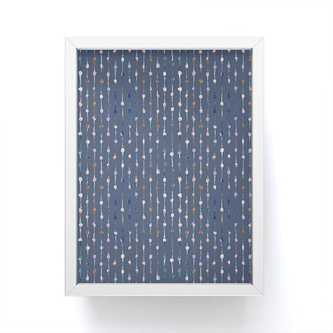 Schatzi Brown Norr Lines Dots Blue Framed Mini Art Print
