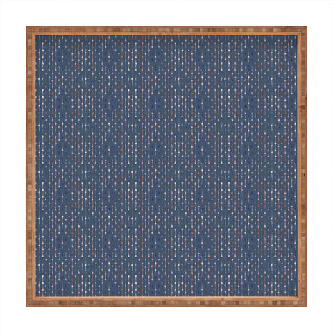 Schatzi Brown Norr Lines Dots Blue Square Tray