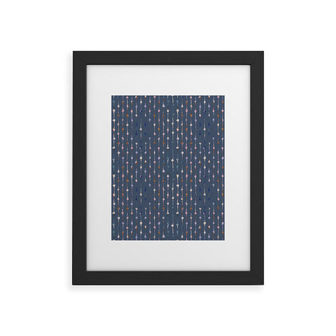 Schatzi Brown Norr Lines Dots Blue Framed Art Print