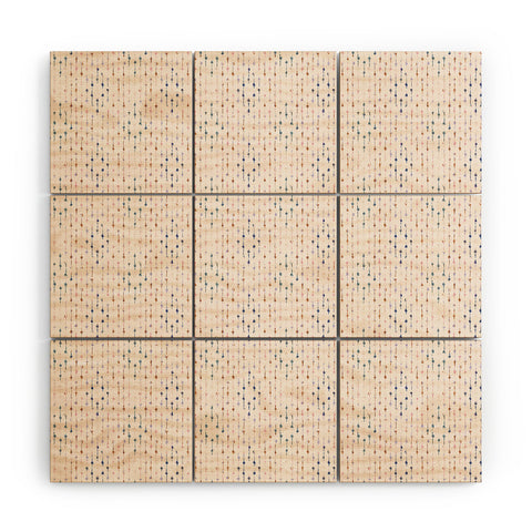 Schatzi Brown Norr Lines Dots Ivory Wood Wall Mural