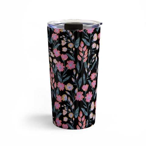 Schatzi Brown Penelope Floral Noir Brights Travel Mug
