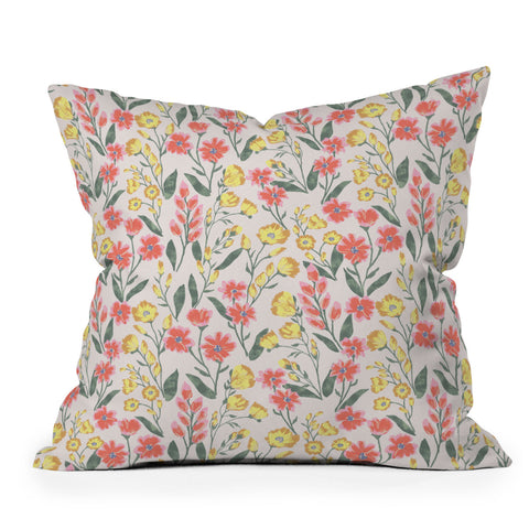 Schatzi Brown Penelope Floral Summer Outdoor Throw Pillow