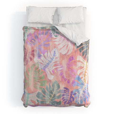 Schatzi Brown Phoenix Tropical Peach Duvet Cover