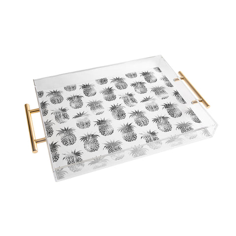 Schatzi Brown Pineapples Black Acrylic Tray