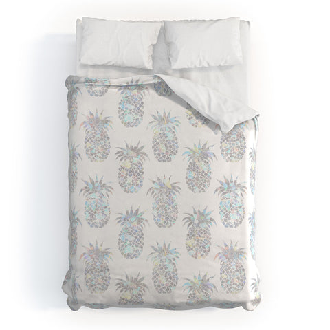 Schatzi Brown Pineapples Crystal Duvet Cover