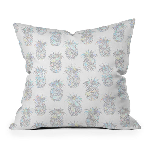 Schatzi Brown Pineapples Crystal Outdoor Throw Pillow