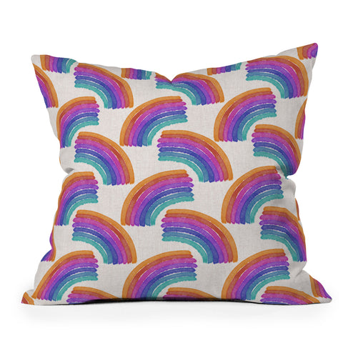 Schatzi Brown Rainbow Arch Outdoor Throw Pillow
