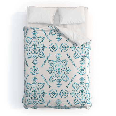 Schatzi Brown Reeve Pattern Aqua Duvet Cover