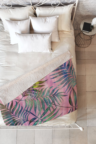 Schatzi Brown Reeya Tropical Pinky Fleece Throw Blanket