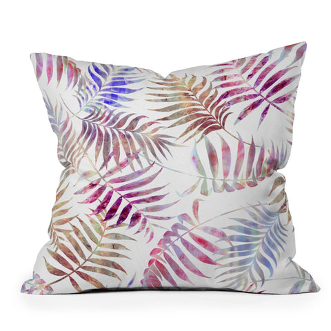 Schatzi Brown Reeya Tropical White Outdoor Throw Pillow