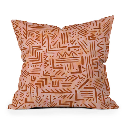 Schatzi Brown Remi Tribal Sunset Outdoor Throw Pillow