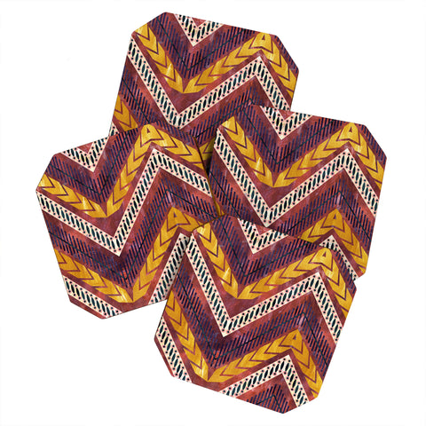 Schatzi Brown Shelby Chevron Rust Coaster Set