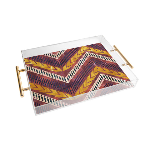 Schatzi Brown Shelby Chevron Rust Acrylic Tray