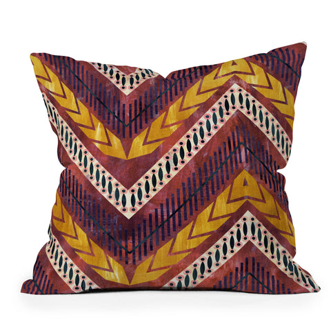 Schatzi Brown Shelby Chevron Rust Outdoor Throw Pillow
