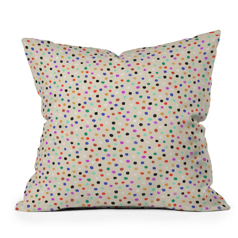Schatzi Brown Spicy Dots Outdoor Throw Pillow