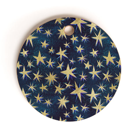 Schatzi Brown Starry Galaxy Cutting Board Round