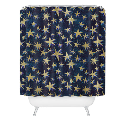 Schatzi Brown Starry Galaxy Shower Curtain