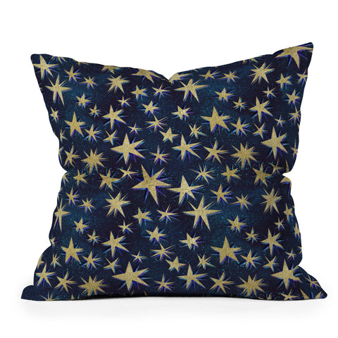 Schatzi Brown Starry Galaxy Outdoor Throw Pillow