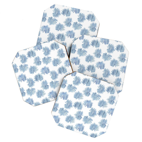 Schatzi Brown Sun Palm Chambray Coaster Set