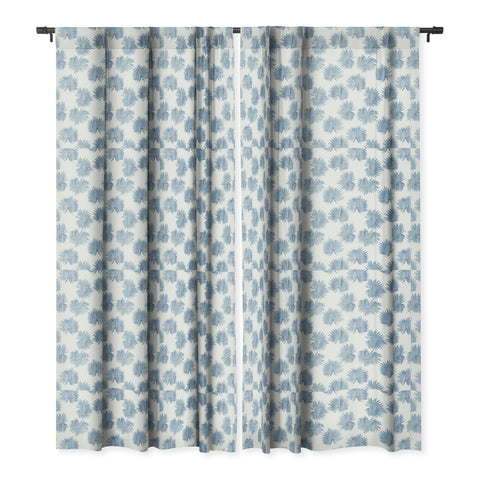 Schatzi Brown Sun Palm Chambray Blackout Window Curtain