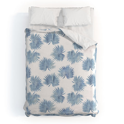 Schatzi Brown Sun Palm Chambray Duvet Cover