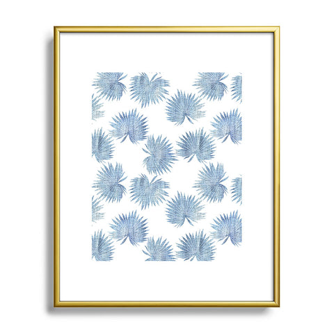 Schatzi Brown Sun Palm Chambray Metal Framed Art Print