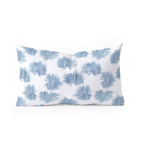 Schatzi Brown Sun Palm Chambray Oblong Throw Pillow
