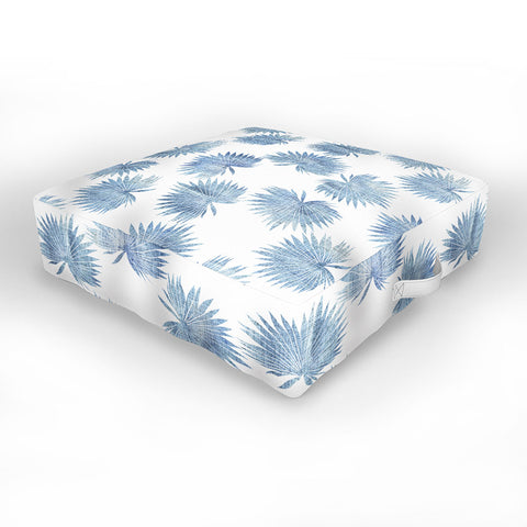 Schatzi Brown Sun Palm Chambray Outdoor Floor Cushion