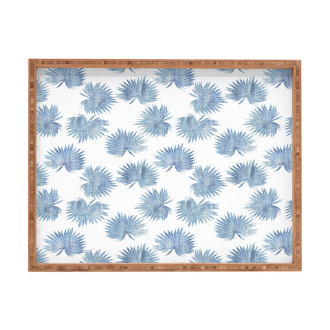 Schatzi Brown Sun Palm Chambray Rectangular Tray