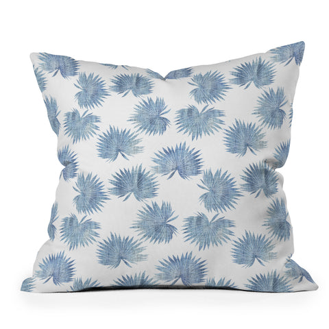 Schatzi Brown Sun Palm Chambray Throw Pillow