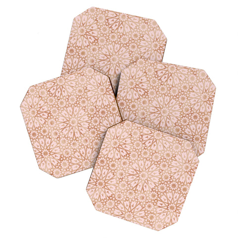 Schatzi Brown Tangier Warm Pink Coaster Set