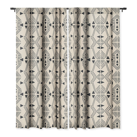 Schatzi Brown Teriana Tribal Geo Bone Blackout Window Curtain