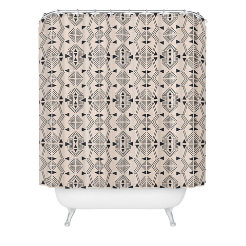 Schatzi Brown Teriana Tribal Geo Bone Shower Curtain
