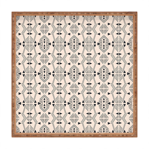 Schatzi Brown Teriana Tribal Geo Bone Square Tray