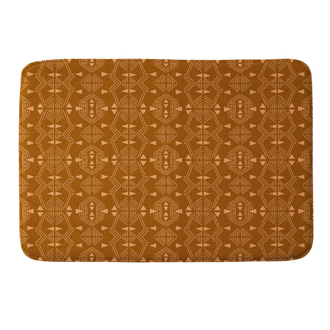 Schatzi Brown Teriana Tribal Geo Terracotta Memory Foam Bath Mat