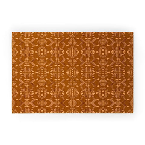 Schatzi Brown Teriana Tribal Geo Terracotta Welcome Mat