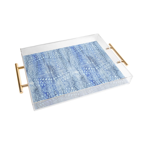 Schatzi Brown Tribal Triangles Chambray Acrylic Tray