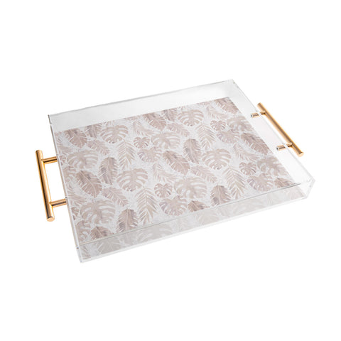 Schatzi Brown Tropical Leaf 2 Neutral Acrylic Tray