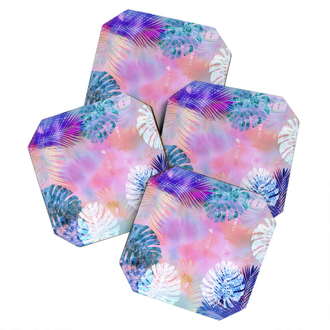 Schatzi Brown Tropix Pink Coaster Set