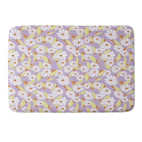Schatzi Brown Viveta Groovy Floral Lilac Memory Foam Bath Mat