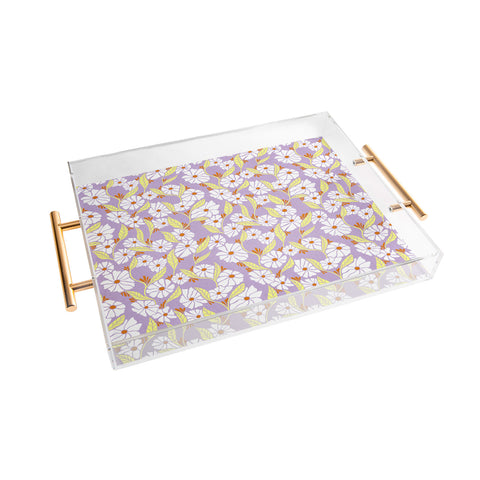 Schatzi Brown Viveta Groovy Floral Lilac Acrylic Tray