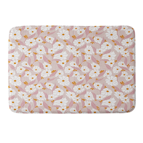Schatzi Brown Viveta Groovy Floral Mauve Memory Foam Bath Mat