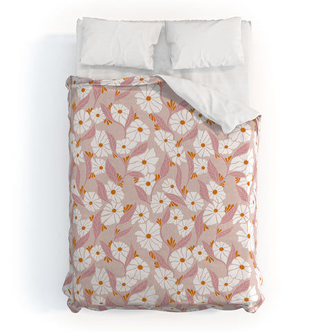 Schatzi Brown Viveta Groovy Floral Mauve Duvet Cover